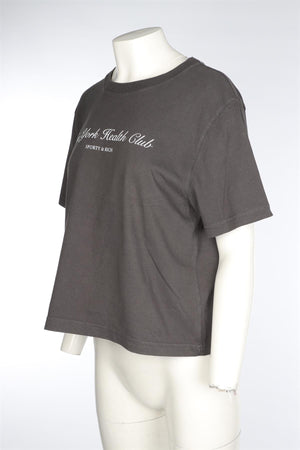 SPORTY & RICH GREY COTTON T-SHIRT MEDIUM