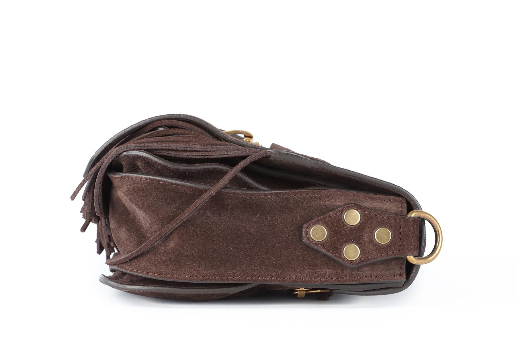 PROENZA SCHOULER BROWN PS1 SMALL SUEDE SHOULDER BAG