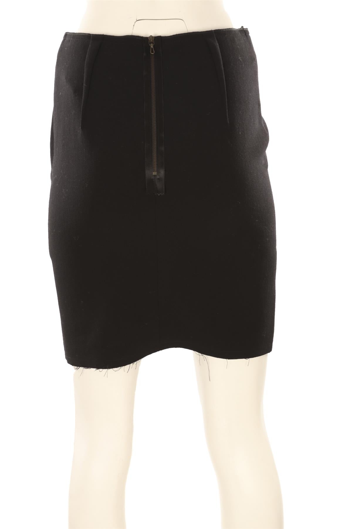 LANVIN BLACK WOOL MINI SKIRT FR 38 UK 10