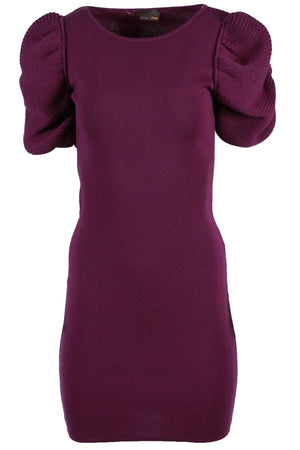 FENDI PURPLE WOOL MIDI DRESS IT 38 UK 8