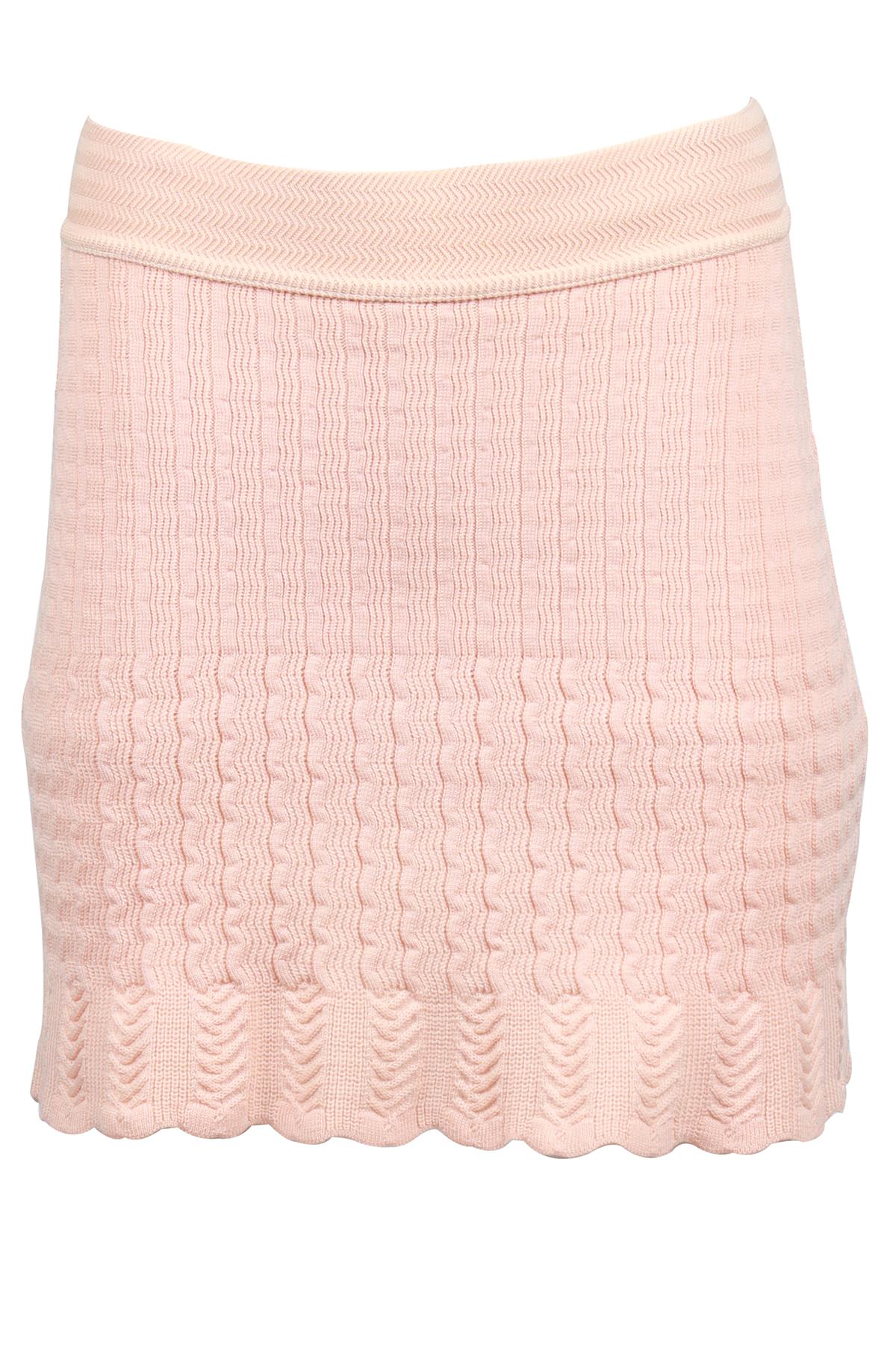 ALAÏA PINK 1990 WOOL BLEND MINI SKIRT XSMALL