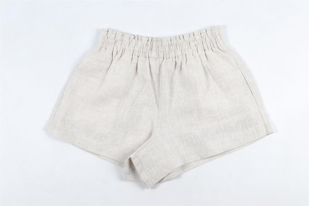 REFORMATION BEIGE LINEN SHORTS XSMALL