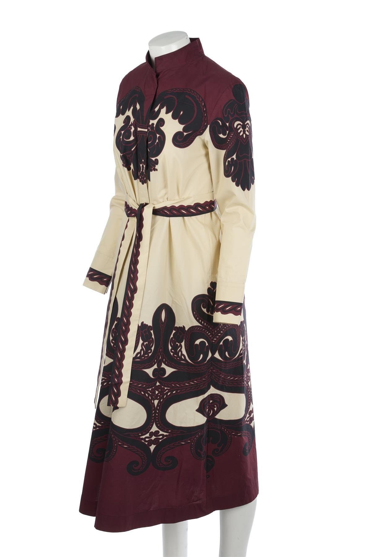 LA DOUBLE J BURGUNDY COTTON MAXI DRESS XSMALL