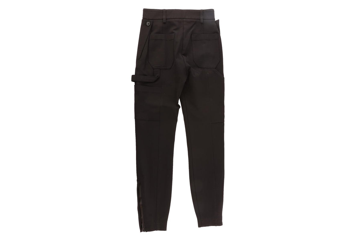 BURBERRY BLACK WOVEN SKINNY PANTS UK 2