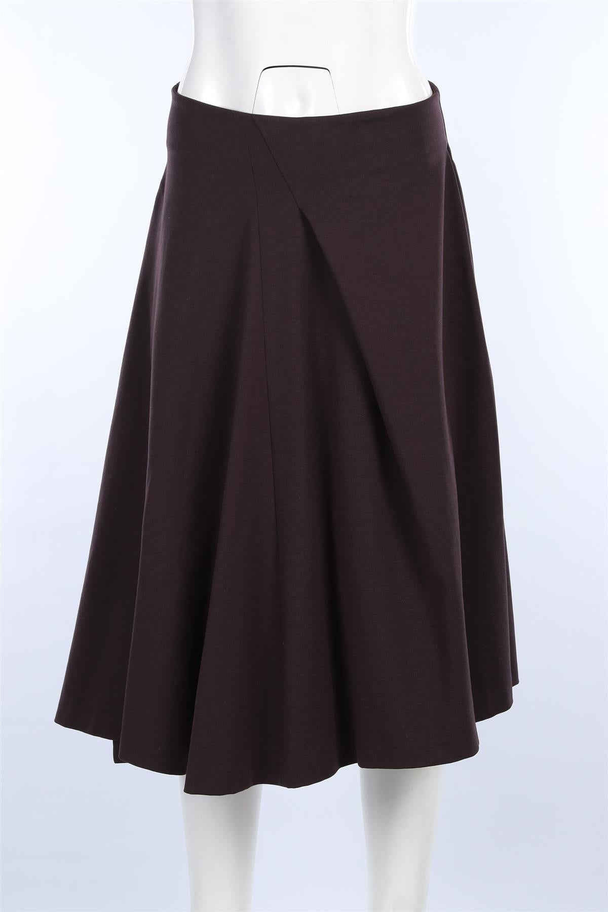 JIL SANDER BROWN JERSEY MIDI SKIRT FR 38 UK 10
