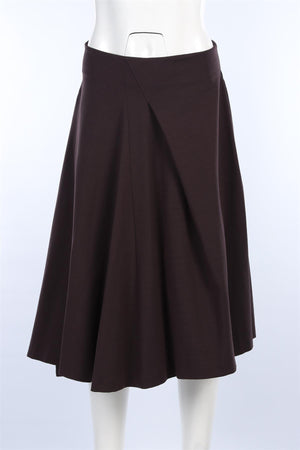 JIL SANDER BROWN JERSEY MIDI SKIRT FR 38 UK 10