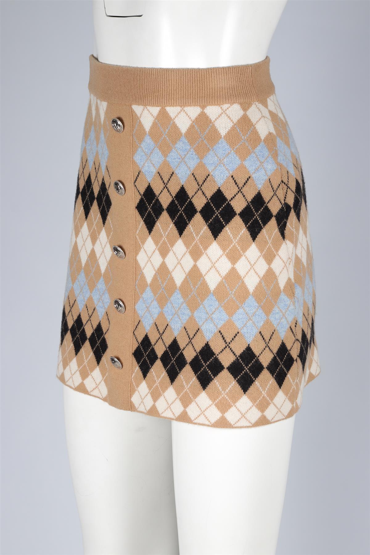 MAJE BIEGE WOOL MINI SKIRT FR 34 UK 6