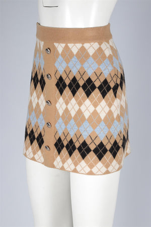 MAJE BIEGE WOOL MINI SKIRT FR 34 UK 6