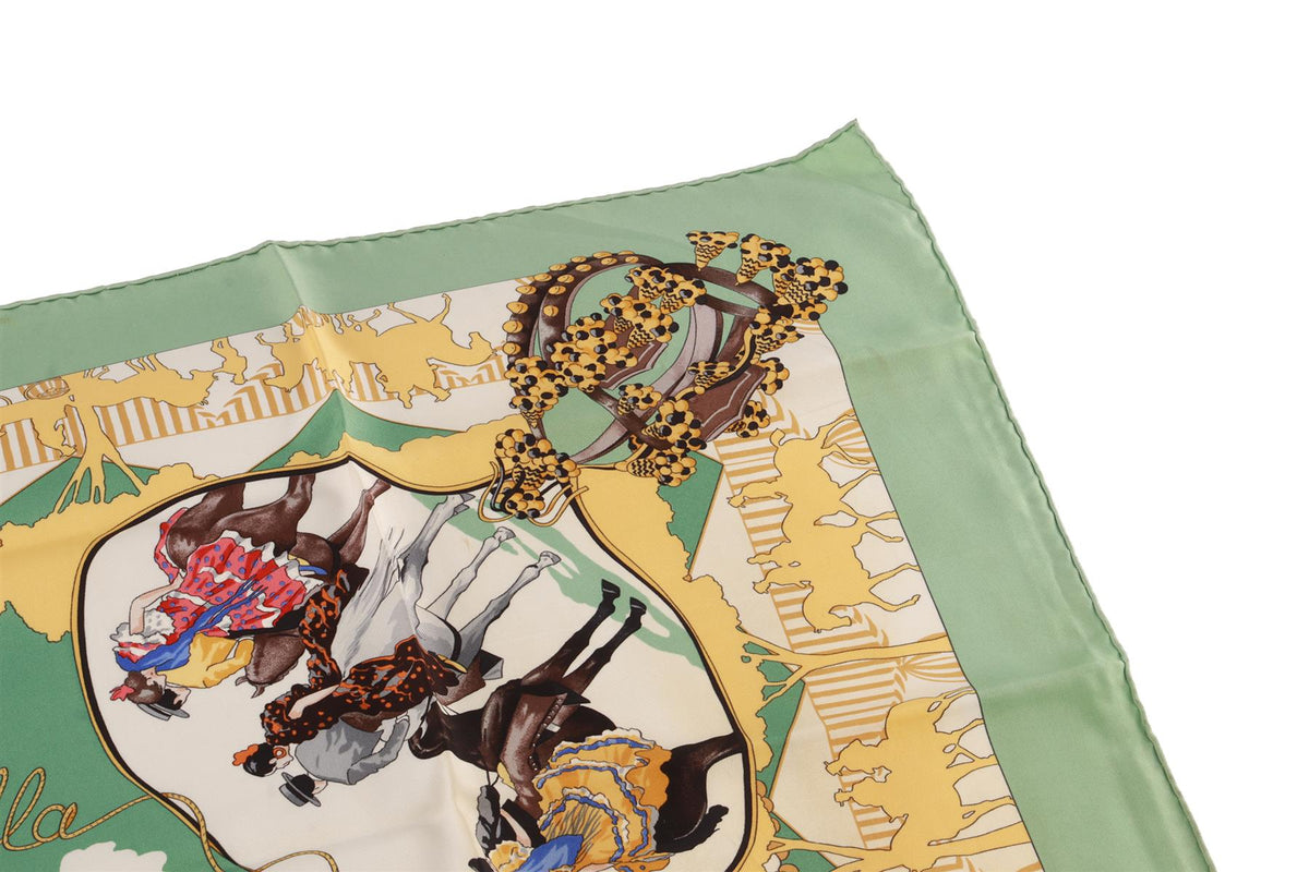 GREEN FERIA DE SEVILLA SILK SCARF