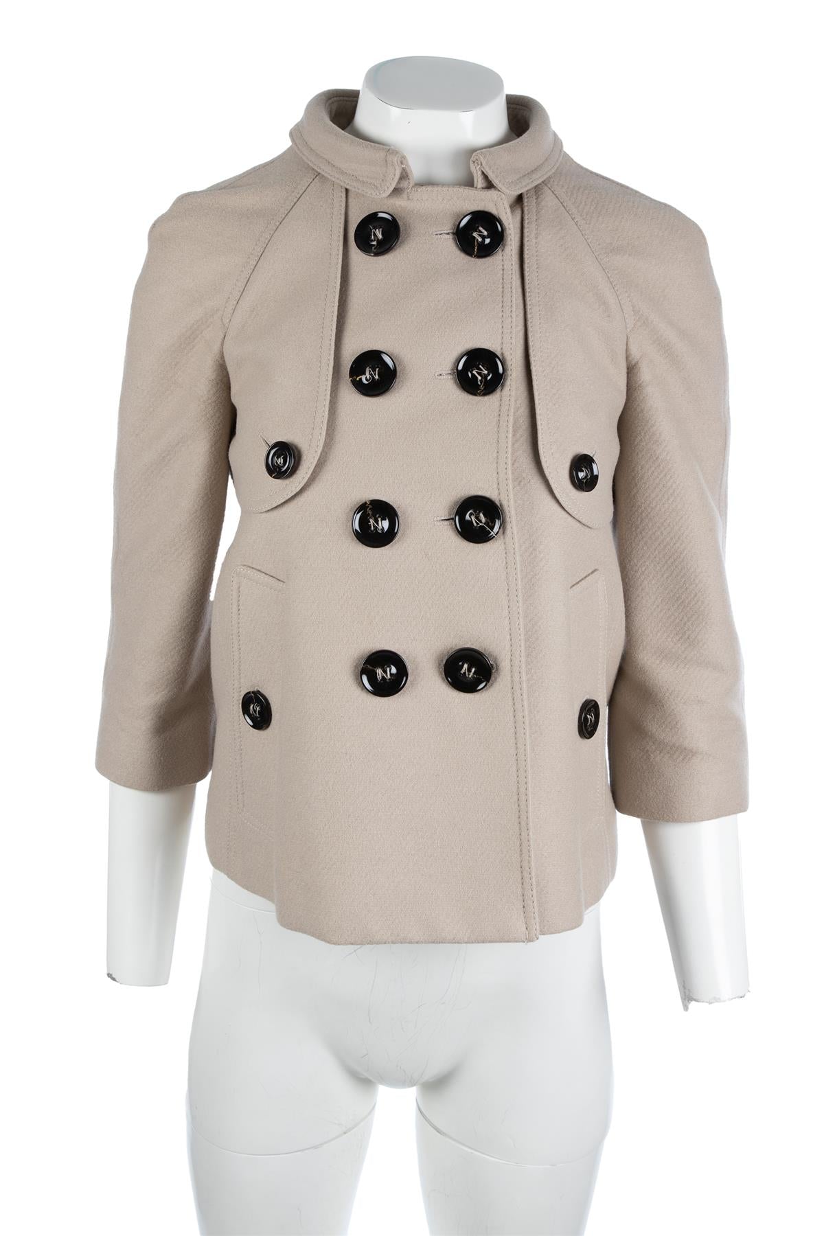 BURBERRY TAUPE WOOL JACKET UK 6