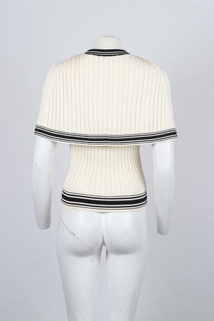CHANEL 2019 RIBBED SILK BLEND TOP FR 38 UK 10