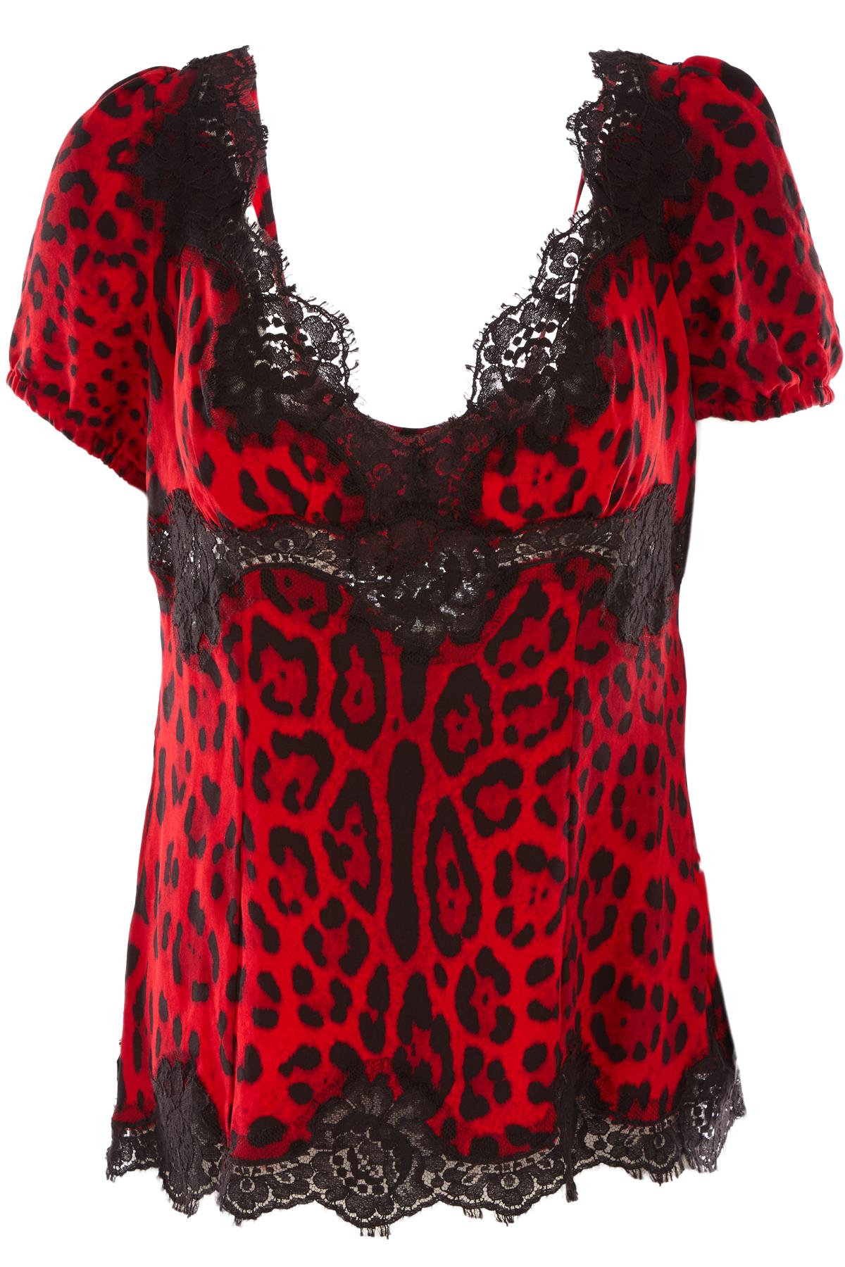 DOLCE & GABBANA RED SILK TOP IT 48