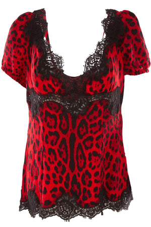 DOLCE & GABBANA RED SILK TOP IT 48