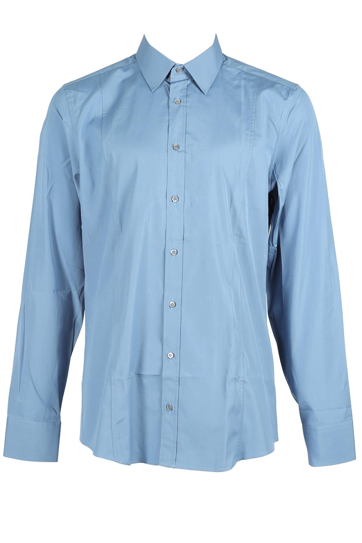 GUCCI MEN'S BLUE SLIM FIT COTTON SHIRT UK/US COLLAR 16 UK/US CHEST 40