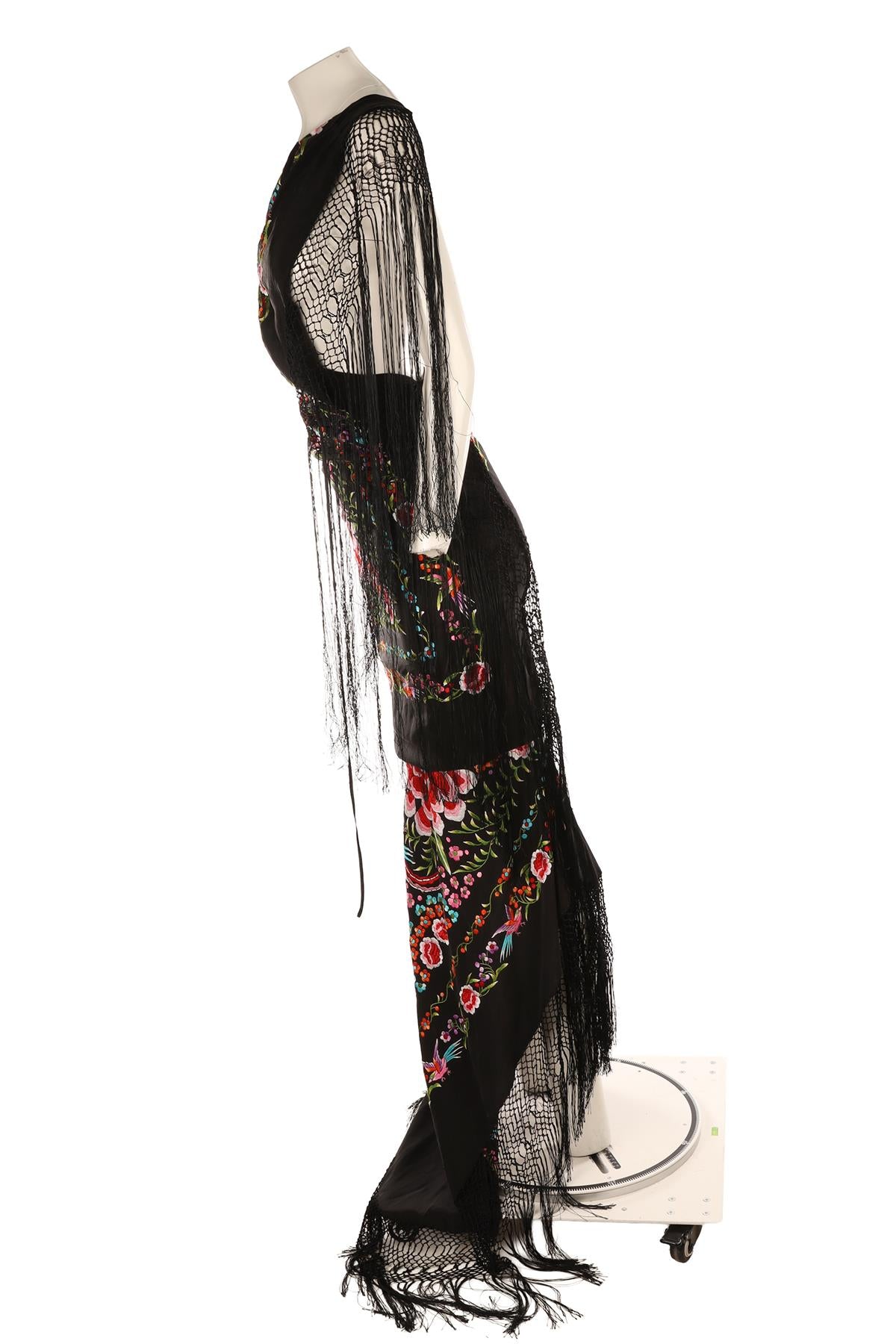 CONNOR IVES MULTI SILK MAXI DRESS SMALL
