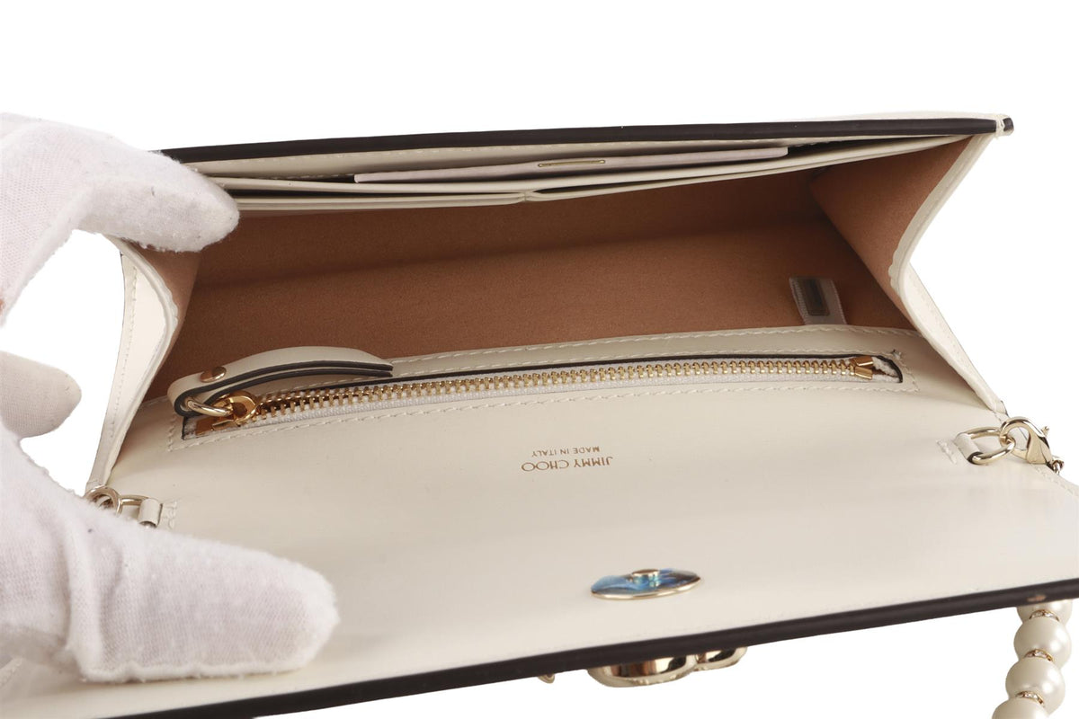 JIMMY CHOO IVORY AVENUE LEATHER SHOULDER BAG