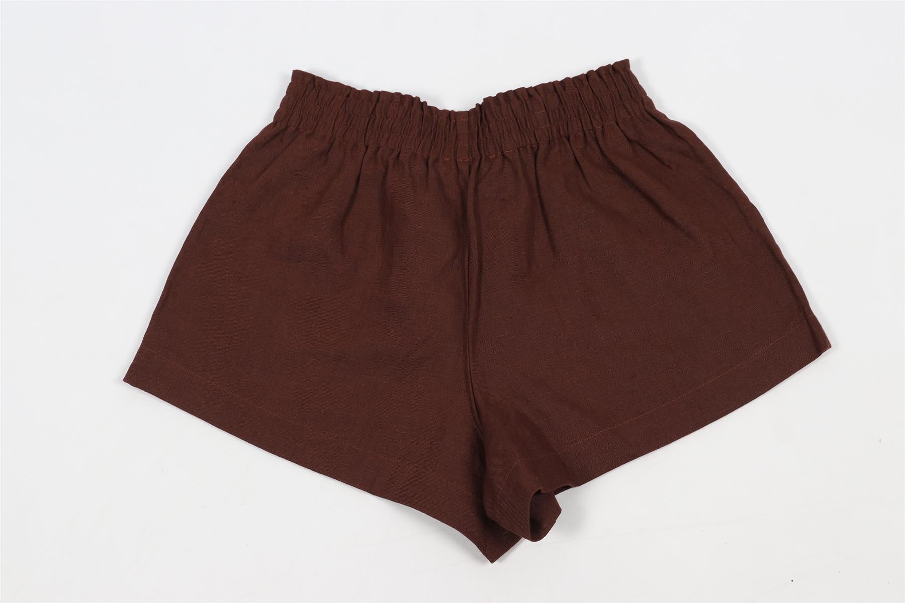 REFORMATION BROWN LINEN SHORTS XSMALL