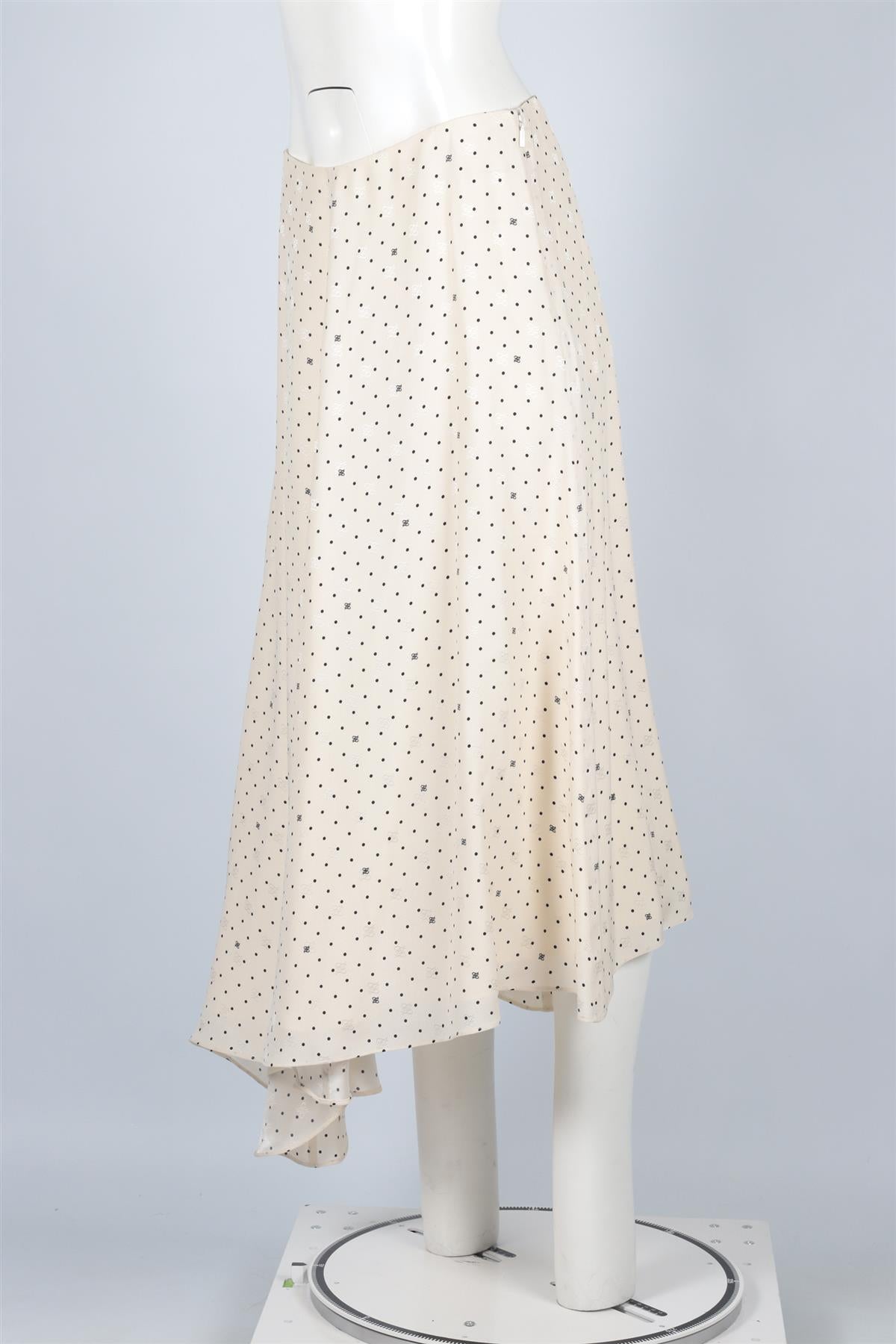 FENDI IVORY FF SILK MIDI SKIRT IT 44 UK 12