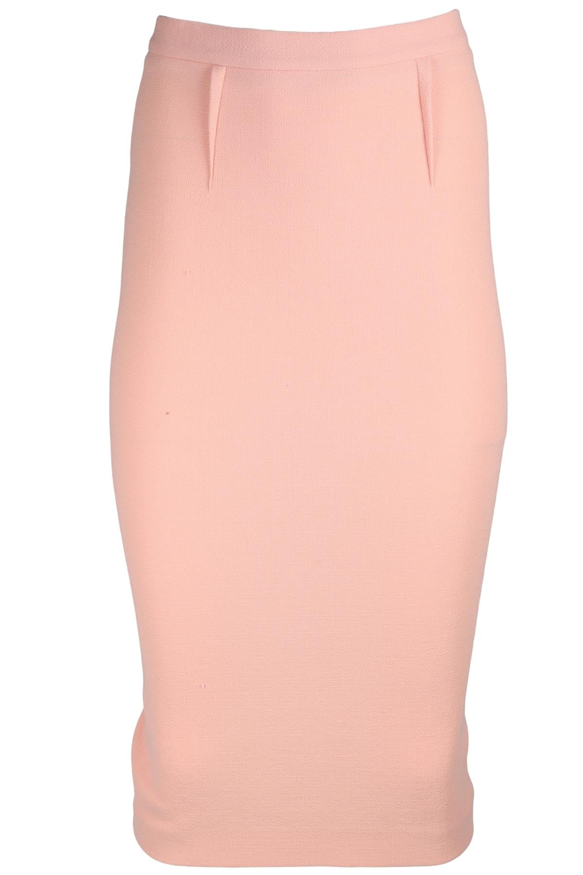 ROLAND MOURET PINK CADY MIDI SKIRT UK 6