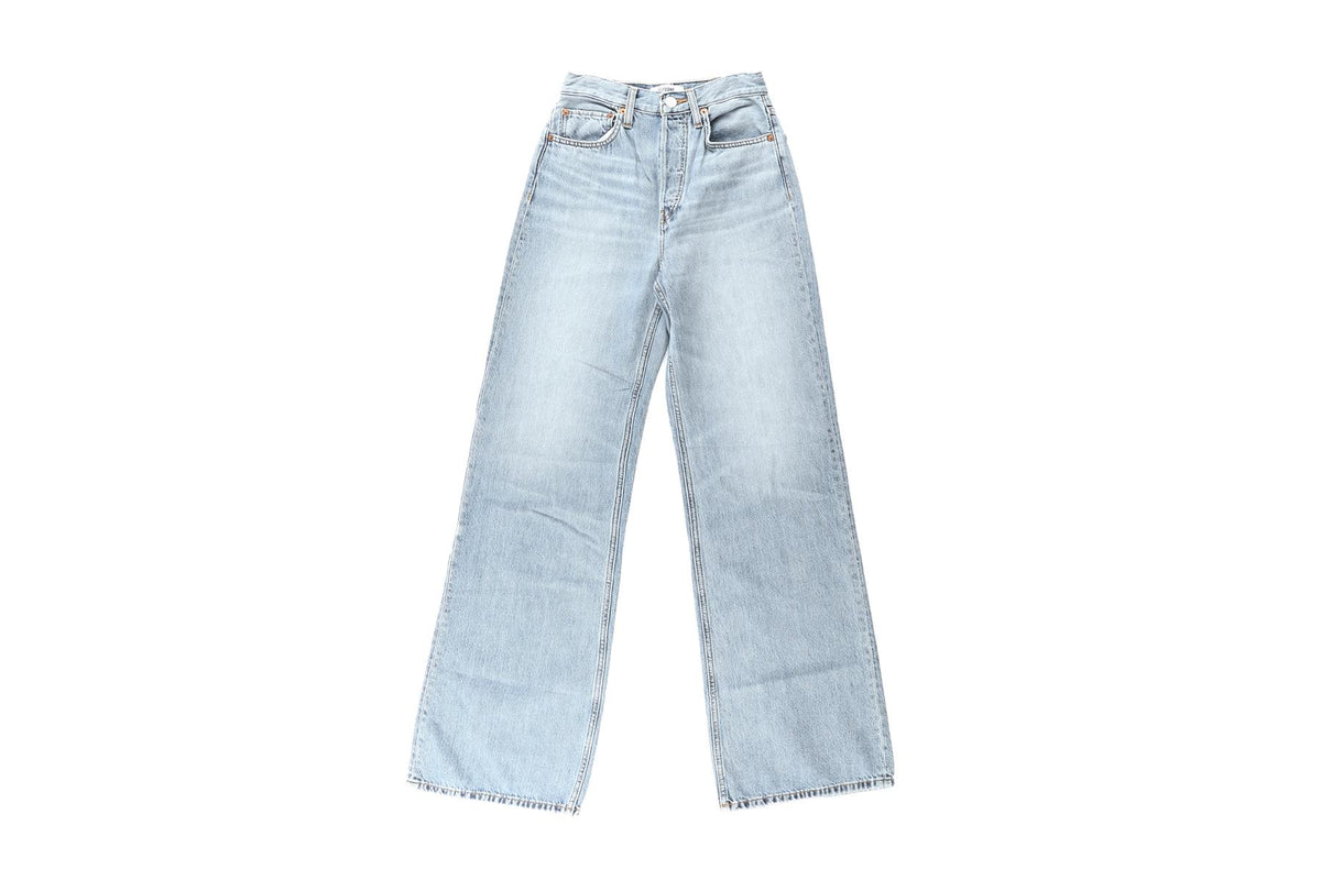 RE/DONE BLUE HIGH RISE WIDE LEG JEANS W24 UK 6