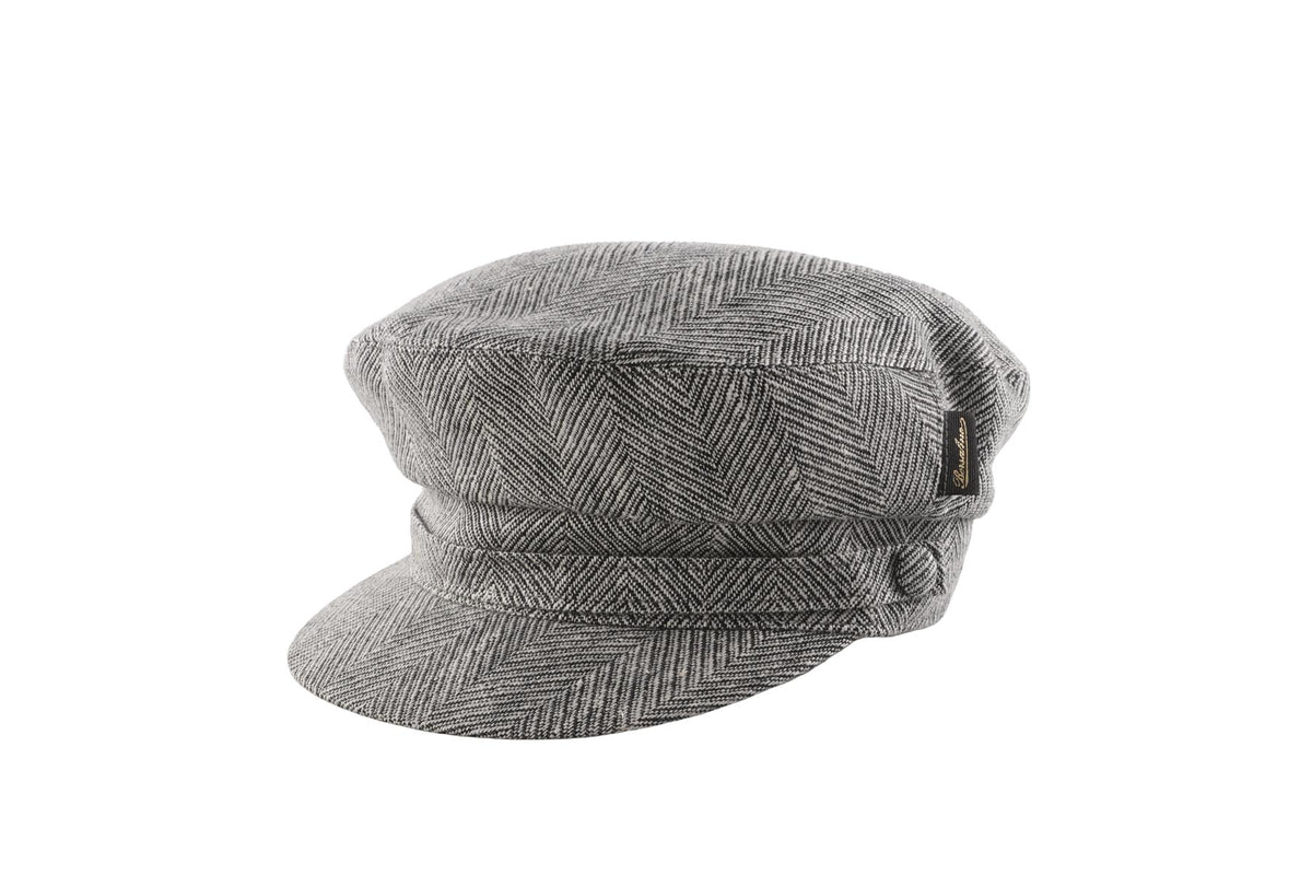 BORSALINO BLACK COTTON FLAT CAP 56 CM