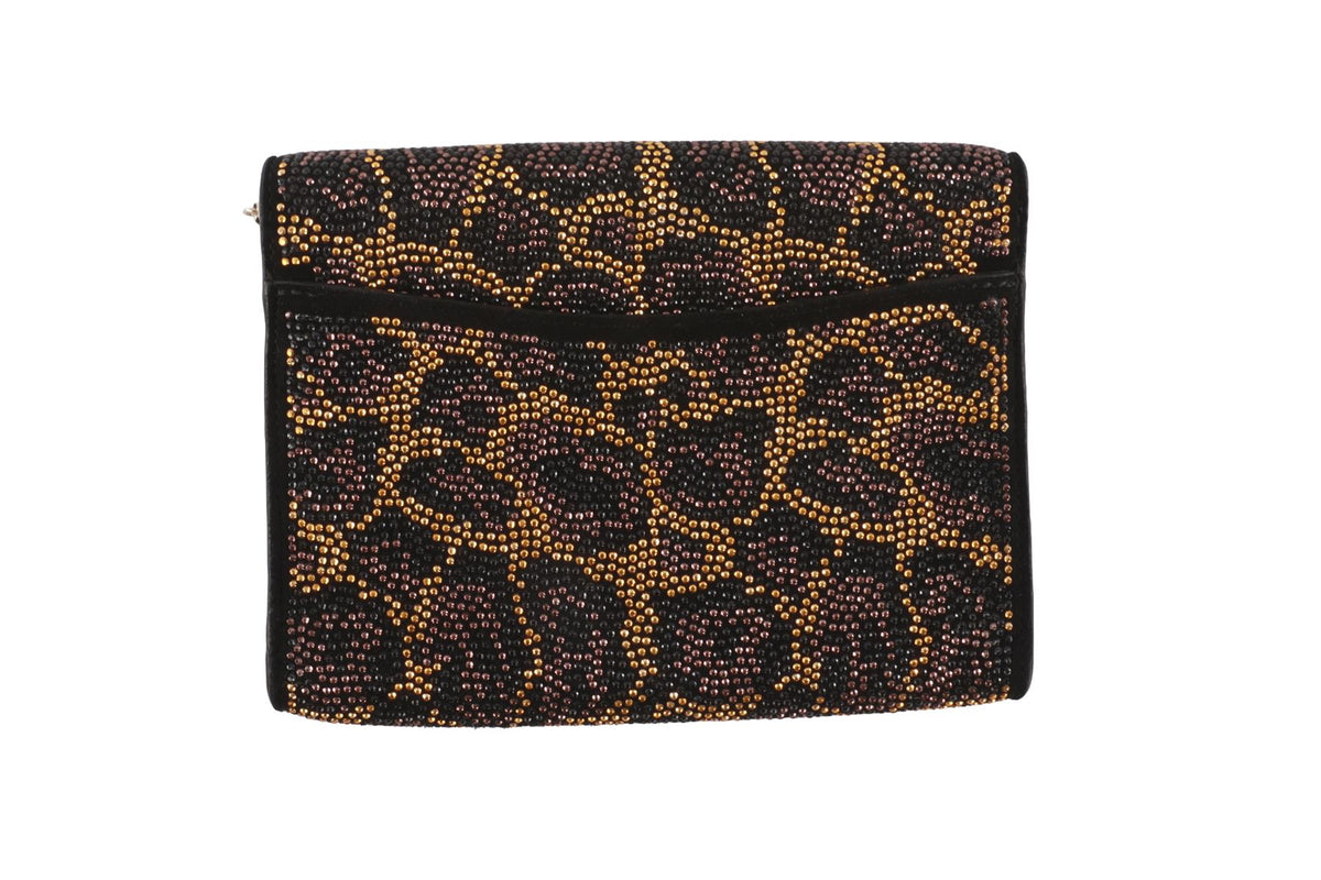 ROBERTO CAVALLI BLACK SUEDE CROSSBODY BAG