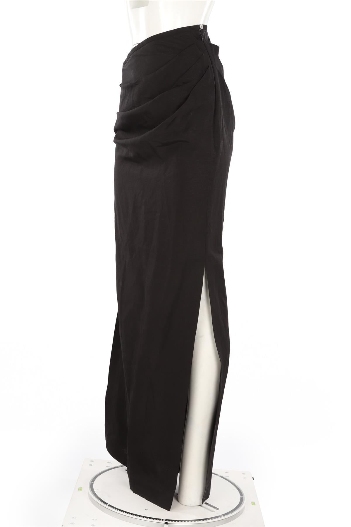 MAGALA BLACK LINEN MAXI SKIRT SMALL