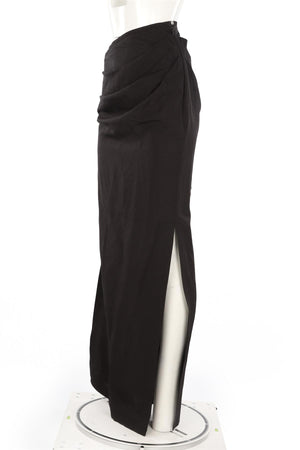 MAGALA BLACK LINEN MAXI SKIRT SMALL