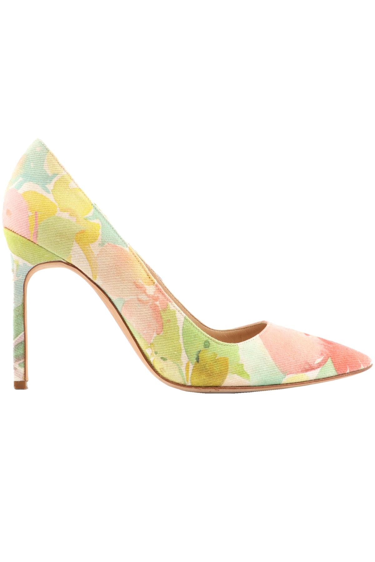 MANOLO BLAHNIK MULTI CANVAS PUMPS EU 38 UK 5 US 8