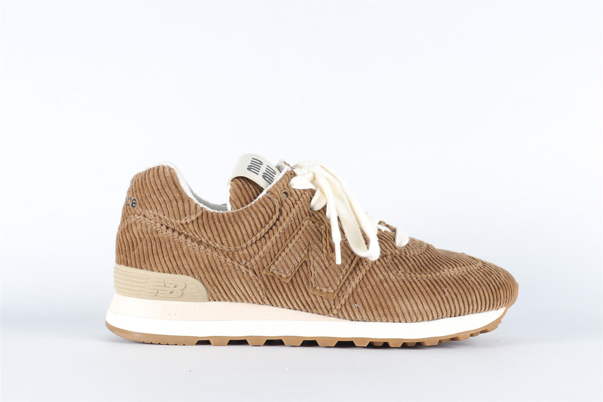 MIU MIU + NEW BALANCE BROWN CORDUROY SNEAKERS EU 38 UK 5 US 8