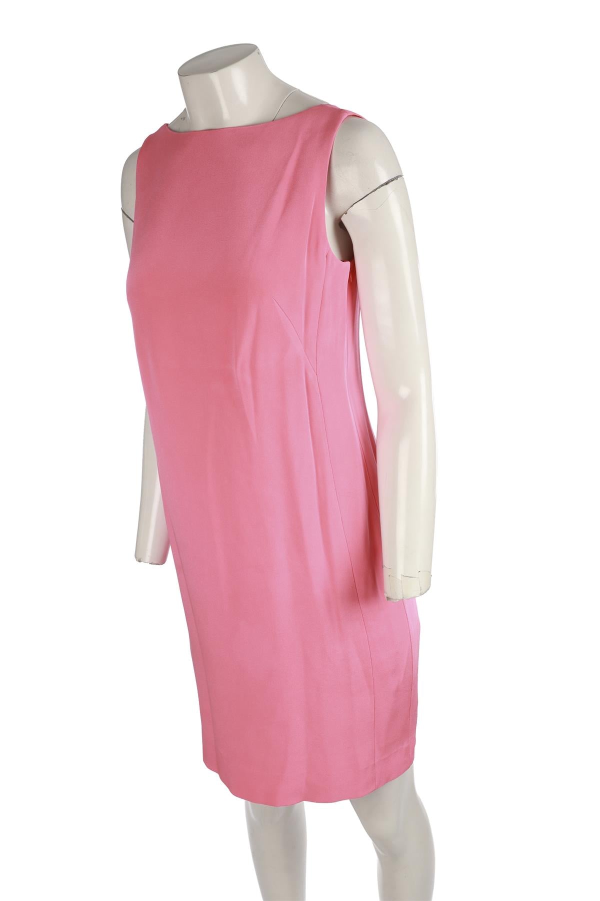 AKRIS PINK SILK MIDI DRESS US 8 UK 12