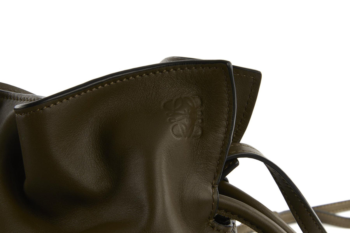 LOEWE KHAKI FLAMENCO MEDIUM LEATHER CLUTCH