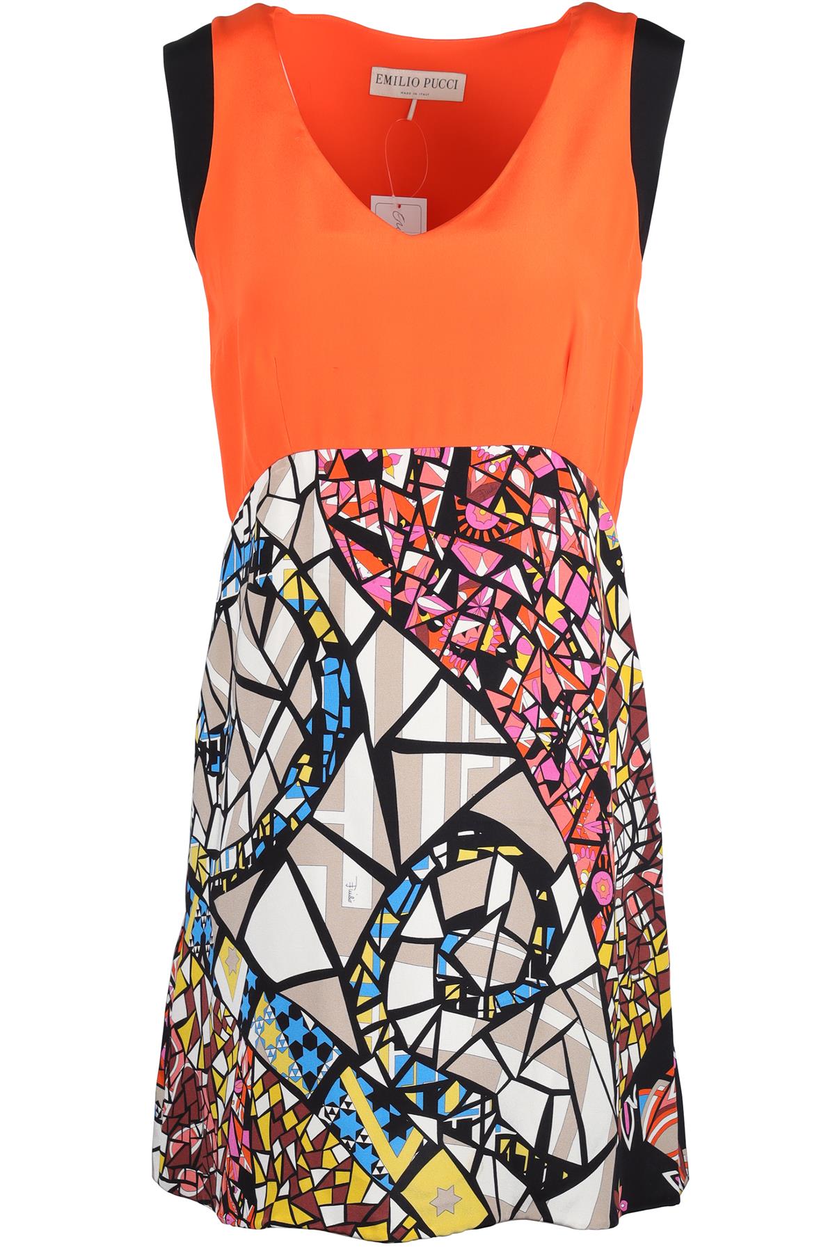 EMILLO PUCCI ORANGE SILK MINI DRESS MEDIUM
