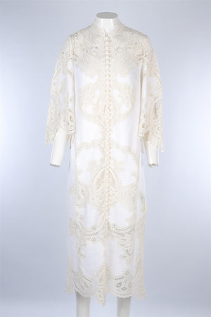ZIMMERMANN WHITE LINEN MAXI DRESS UK 14