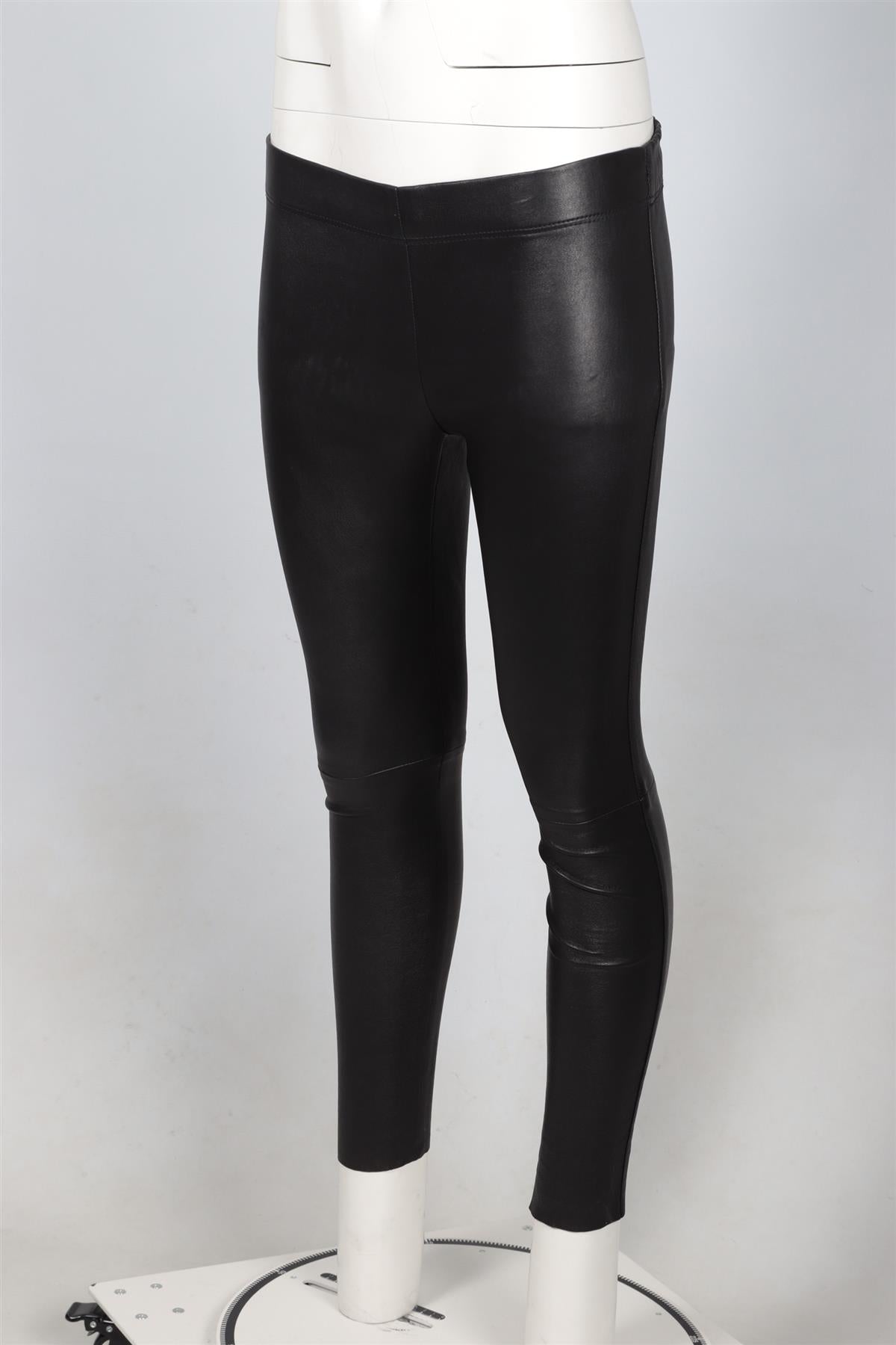 JOSEPH BLACK LEATHER SKINNY PANTS IT 36 UK 4