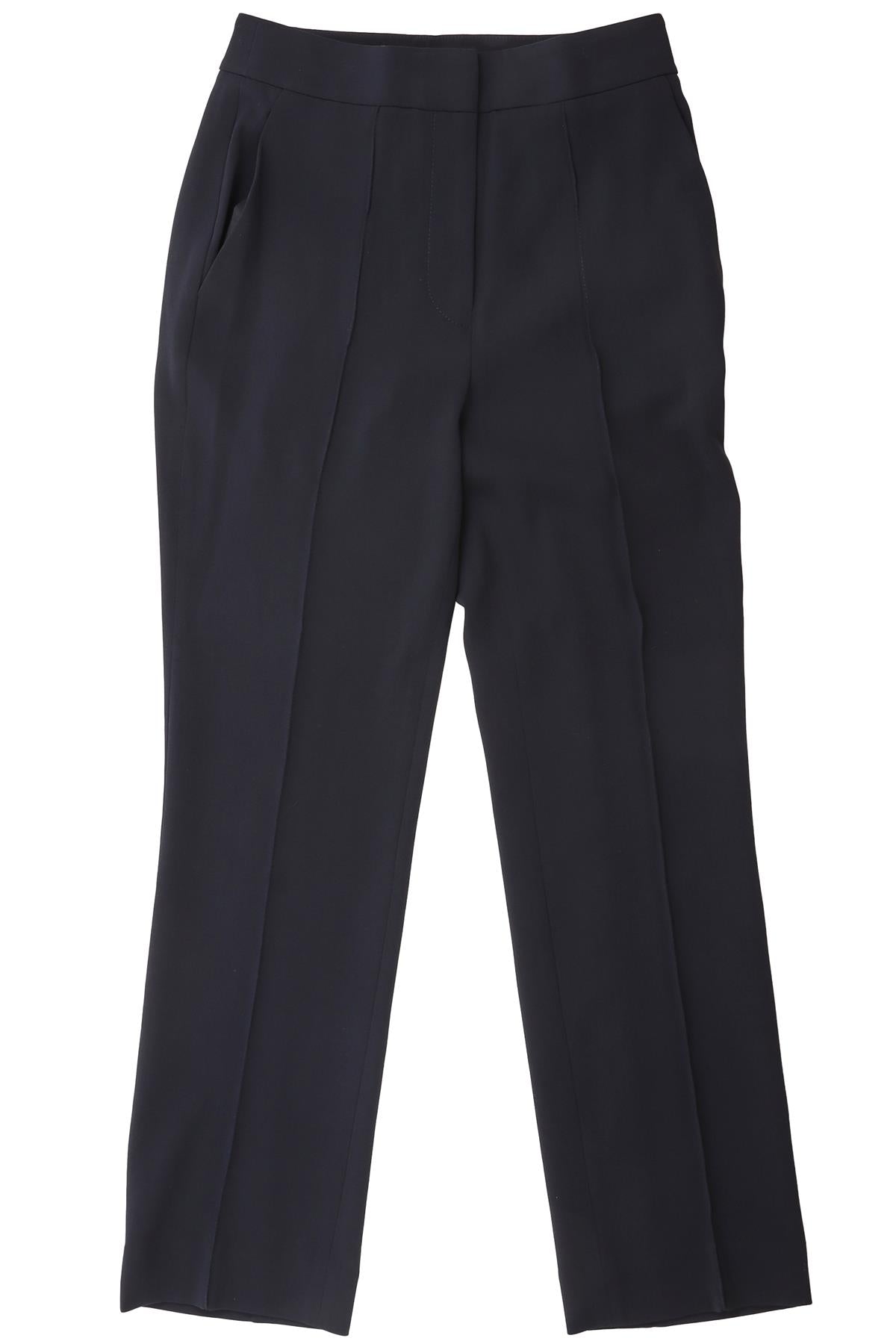 DIANE VON FURSTENBERG NAVY CREPE STRAIGHT LEG PANTS US 0 UK 4