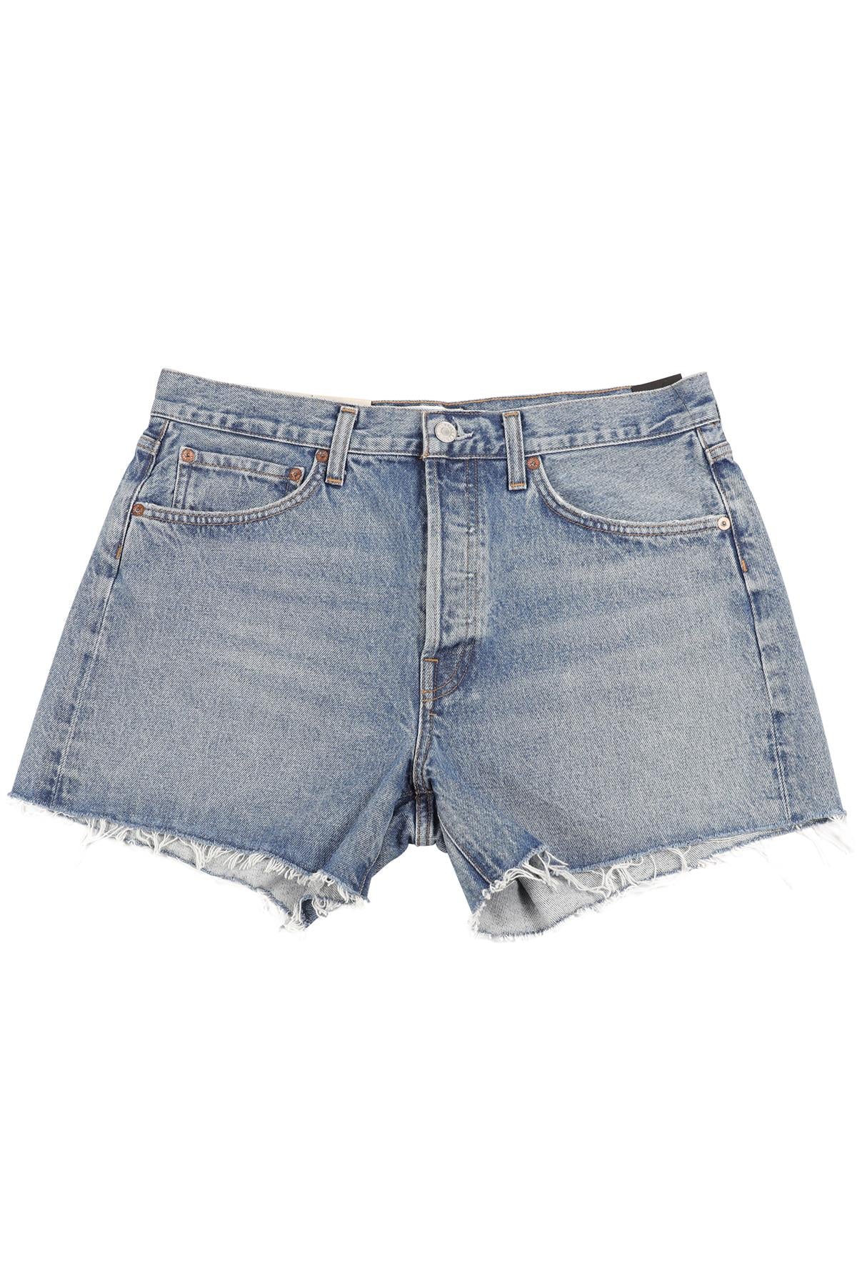 FRAME BLUE HIGH RISE DENIM SHORTS W29 UK 10-12