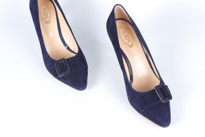 TOD'S BLUE SUEDE PUMPS EU 38 UK 5 US 8