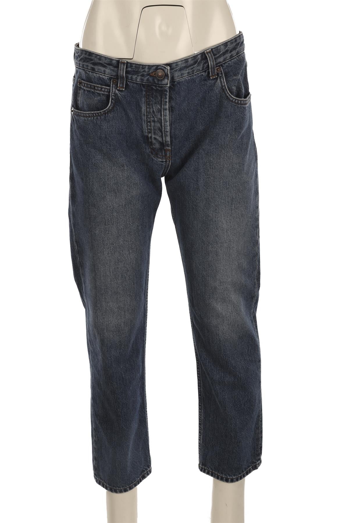 THE ROW BLUE HIGH RISE STRAIGHT LEG JEANS W26 UK 8