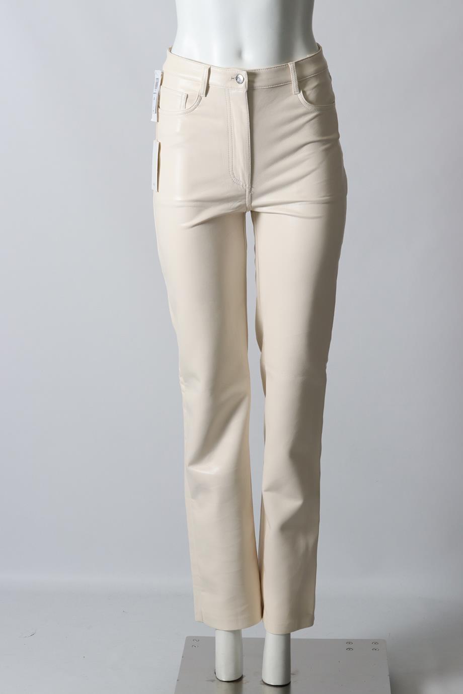 WILFRED FAUX LEATHER STRAIGHT LEG PANTS US 6 UK 10