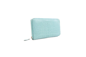 HERMÈS BLUE 2015 AZAP CLASSIC MATTE ALLIGATOR MISSISSIPPIENSIS WALLET