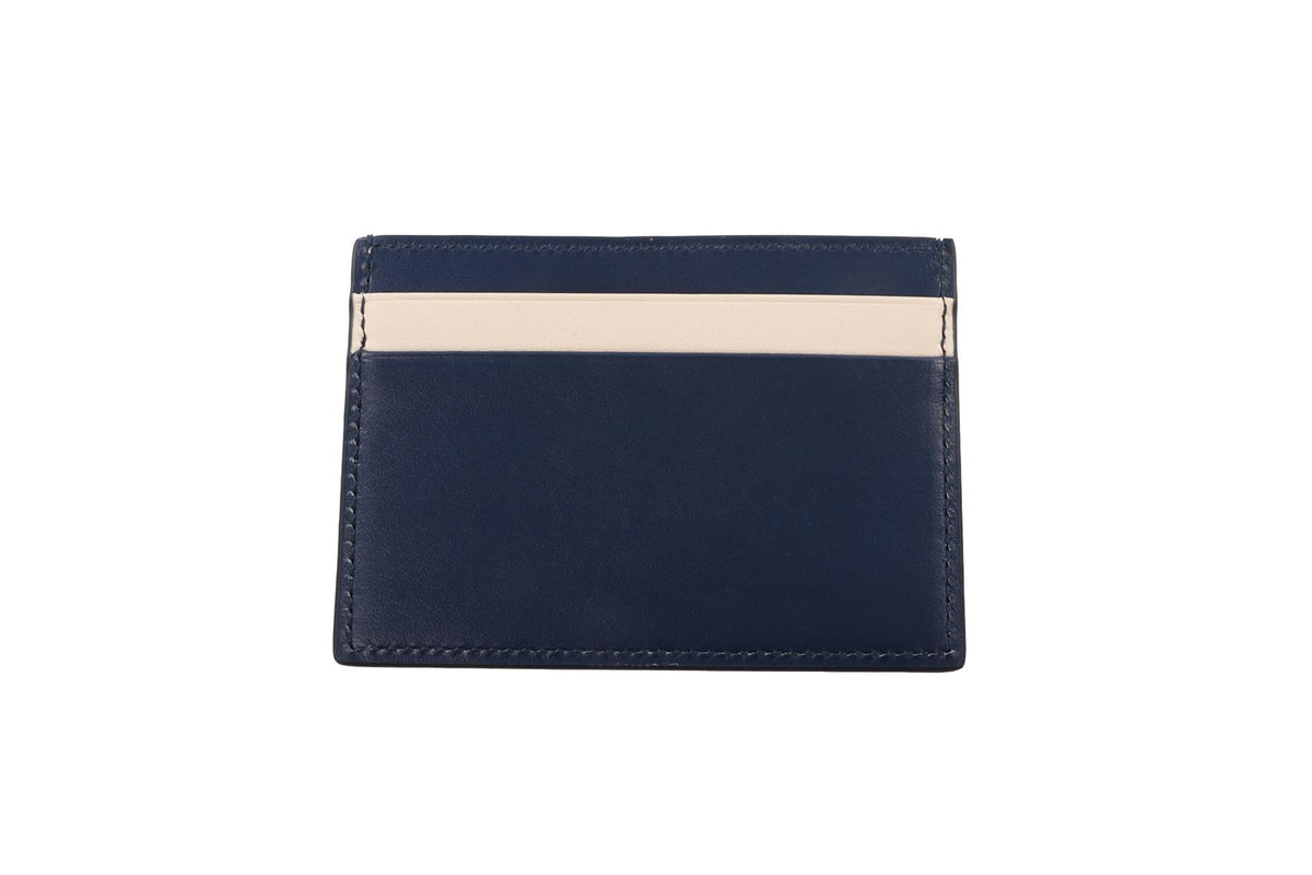 MALONE SOULIERS BLUE LEATHER CARD HOLDER