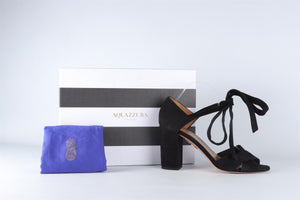 AQUAZZURA BLACK SUEDE SANDALS EU 40 UK 7 US 10