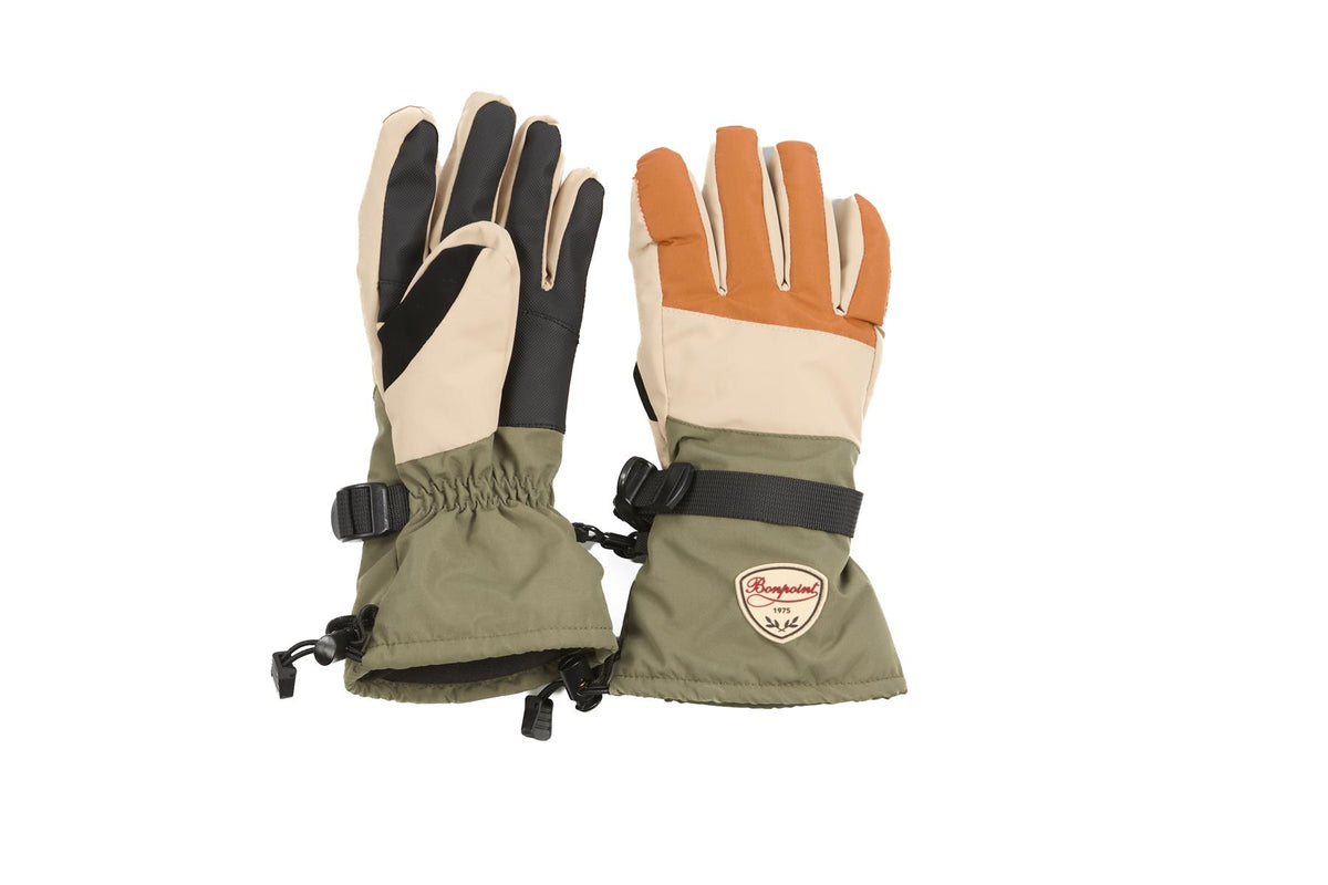 BONPOINT GREEN KIDS BOYS SKI GLOVES 12-14 YEARS