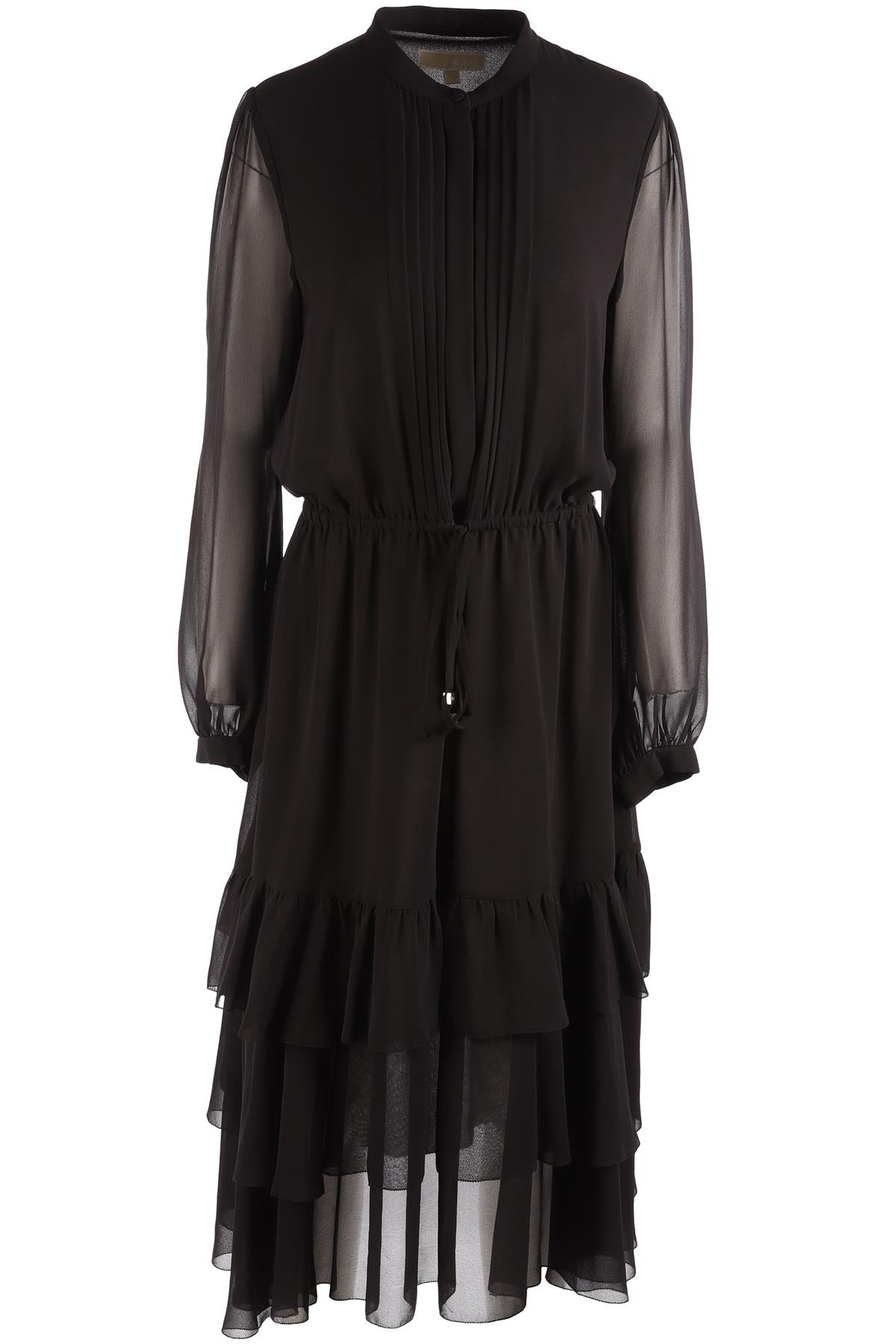 MICHAEL MICHAEL KORS BLACK CREPE MAXI DRESS LARGE
