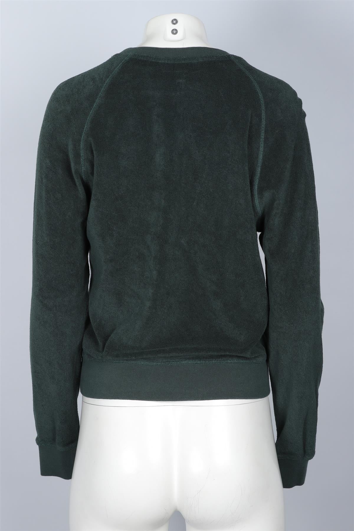SPORTY & RICH GREEN COTTON SWEATSHIRT XSMALL