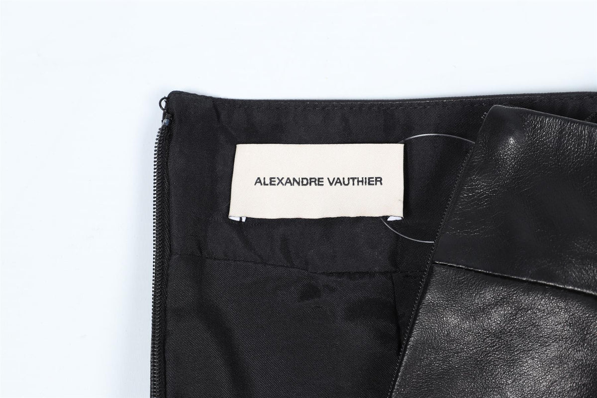 ALEXANDRE VAUTHIER CRYSTAL AND LEATHER MINI SKIRT IT 36 UK 4