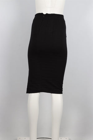 JONATHAN SIMKHAI BLACK KNIT MIDI SKIRT US 4 UK 6