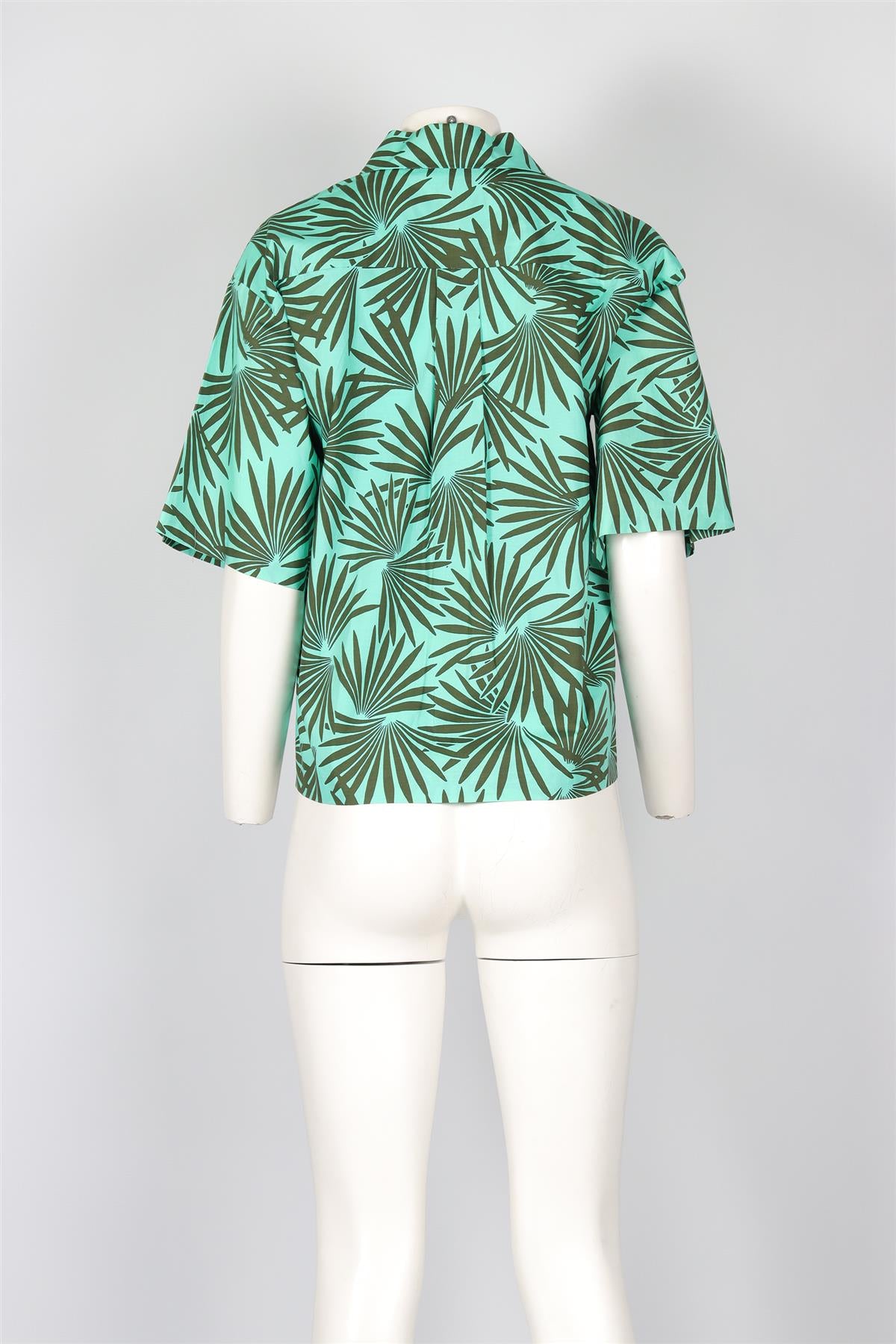 DIANE VON FURSTENBERG GREEN COTTON SHIRT XSMALL