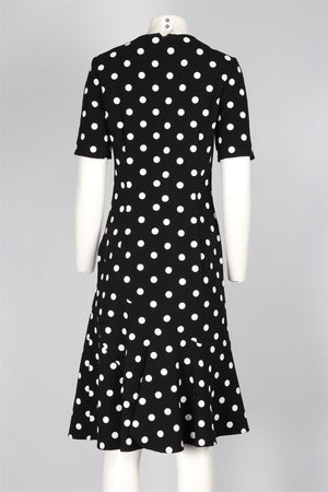 OSCAR DE LA RENTA BLACK 2019 WOOL MIDI DRESS US 8 UK 12